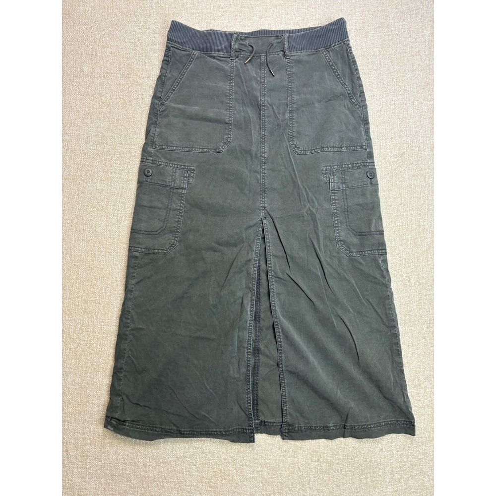 American Eagle Outfitters Gray Cargo Maxi Skirt Lyocell Blend Utility Size 8